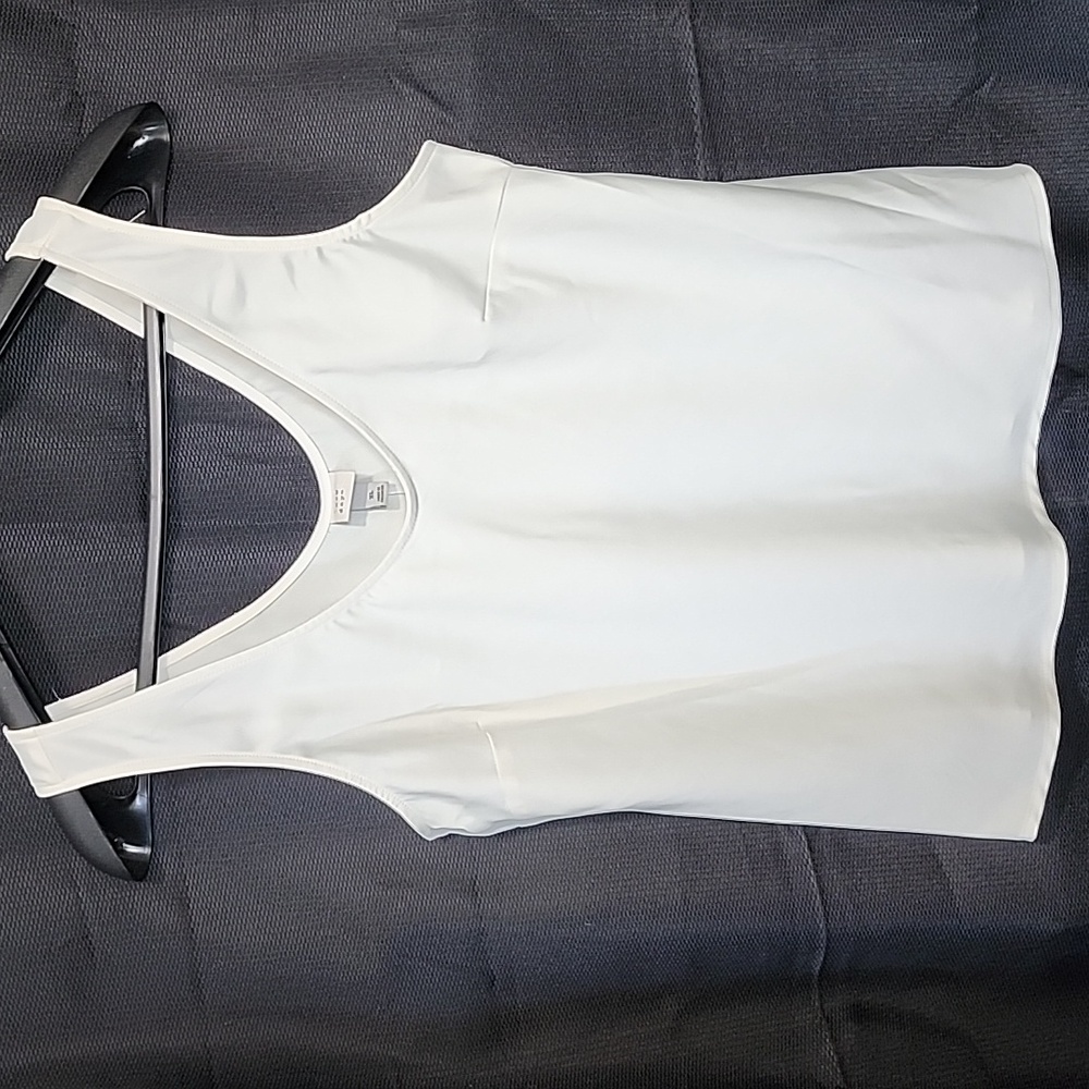A New Day Cream Scoop Neck Silk Blend Tank Top